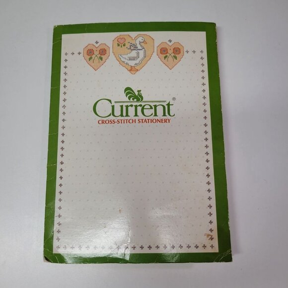 Current Blue Goose Cross Stitch Stationary Set Vintage Beige Granny - Picture 3 of 8